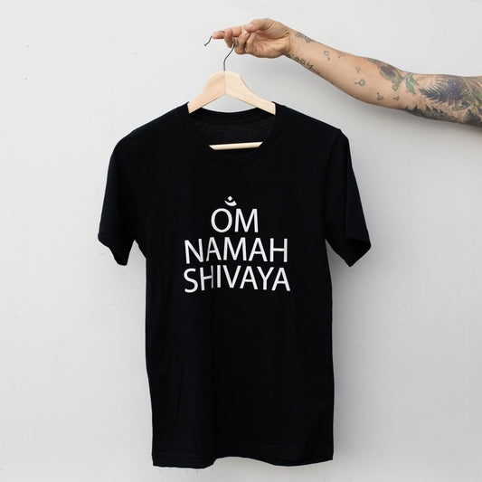 Om Namah Shivaya ॐ power black tee